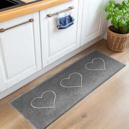 Embossed Triple Heart Runner & Entrance Mat 150cm X 60cm