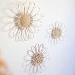 Daisy Caning & Rattan Rattan Flower Wall Decoration For Baby's Room - thumbnail 2