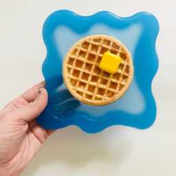 Waffle & Syrup Wall Hanging Funky Food Decor On Glitter Tray - thumbnail 3