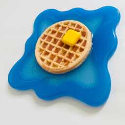 Waffle & Syrup Wall Hanging Funky Food Decor On Glitter Tray - thumbnail 2