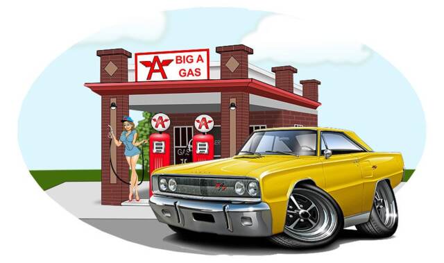 1967 Dodge Coronet Gas Station Wall Decal Car Art - image 1