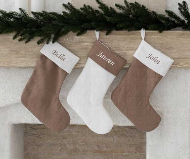 2024 Embroidered Christmas Stocking, Personalized Family Stockings, Knitted Stockings With Name, Monogram Stocking, Holiday Decor Gift - image 1