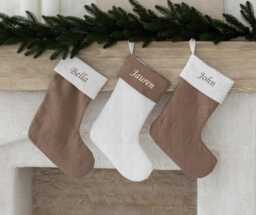 2024 Embroidered Christmas Stocking, Personalized Family Stockings, Knitted Stockings With Name, Monogram Stocking, Holiday Decor Gift - thumbnail 1