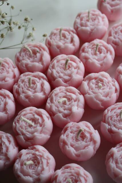 Mini Flowers Peony Candles, Wedding Favours, Flower Candles, Event Gifts, Bridesmaid Gift, Gift For Guests, Bridal Shower Decor - image 1