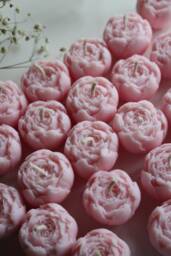 Mini Flowers Peony Candles, Wedding Favours, Flower Candles, Event Gifts, Bridesmaid Gift, Gift For Guests, Bridal Shower Decor - thumbnail 1