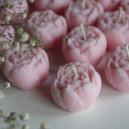 Mini Flowers Peony Candles, Wedding Favours, Flower Candles, Event Gifts, Bridesmaid Gift, Gift For Guests, Bridal Shower Decor - thumbnail 2