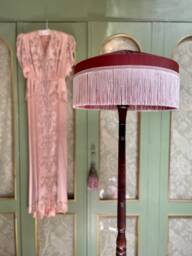 Handmade Silk Fringe Lampshade, Art Deco Victorian Style, 14 Inch - thumbnail 1