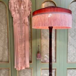 Handmade Silk Fringe Lampshade, Art Deco Victorian Style, 14 Inch - thumbnail 2