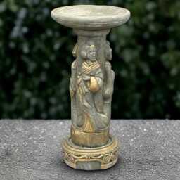 Asian Bird Bath Statue Oriental Garden Decoration Japanese Sculpture Zen Ornament Outdoor Yard Accent Bird Lover Gift Yard Art - thumbnail 3