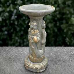 Asian Bird Bath Statue Oriental Garden Decoration Japanese Sculpture Zen Ornament Outdoor Yard Accent Bird Lover Gift Yard Art - thumbnail 1