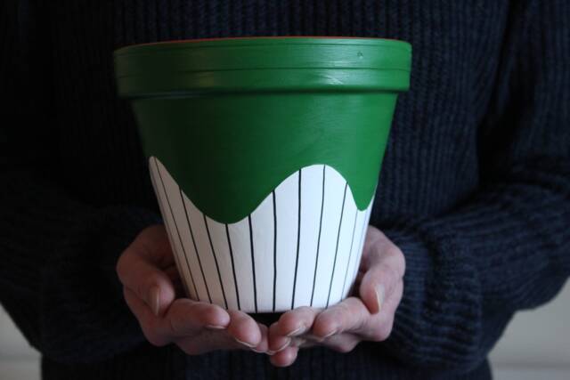 Hand Painted Terracotta Plant Pot For Houseplants - Customisable With Drainage & Saucers To Match Great Gift Idea - image 1