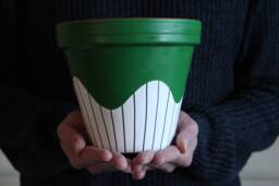 Hand Painted Terracotta Plant Pot For Houseplants - Customisable With Drainage & Saucers To Match Great Gift Idea - thumbnail 1