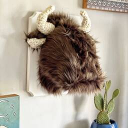 Faux Taxidermy Buffalo - Bison Plush Wall Mount - Woodland Nusery Mountain Nursery - thumbnail 2