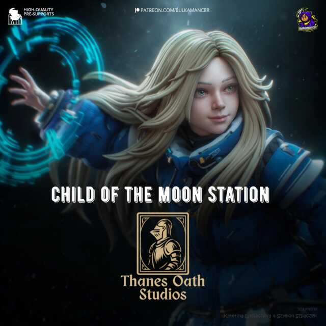 Child Of The Moon Station - Sci Fi Game Diorama Lunar Futuristic Diana Resin Figure 16K - image 1