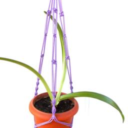 Purple Plant Hanger - Macrame 28 Inches 3mm Indoor Outdoor Hanging Planter Macrame Plant Holder Wall Hanging Patterns - thumbnail 2