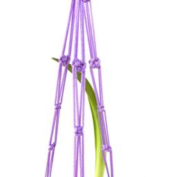 Purple Plant Hanger - Macrame 28 Inches 3mm Indoor Outdoor Hanging Planter Macrame Plant Holder Wall Hanging Patterns - thumbnail 3