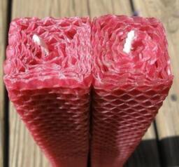 Square Tapers Beeswax Candles. Set Of 2. Over 25 Colors - thumbnail 3