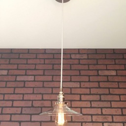 "Industrial Pendant -Chrome 8"" Flat Clear Glass Shade With Patented ""Huila Connectors" - thumbnail 2