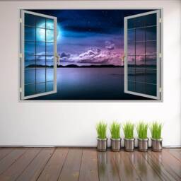 Moon Clouds Sea Wall Decal Sticker Mural Poster Print Art Home Office Decor Kp34 - thumbnail 3