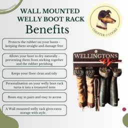 Boot Rack, Welly Rack, Wellington Wall Mounted Personalised Engraved Welly Outdoor Store - thumbnail 3