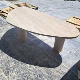 Travertine Coffee Table With Cylinder Legs, Natural Stone Table, Sculptural Side Modern Minimalist Accent, Custom Furniture - thumbnail 2