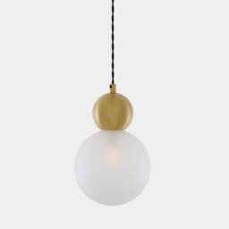 Helena Brass & Glass Ball Pendant Light 6'' Ip20