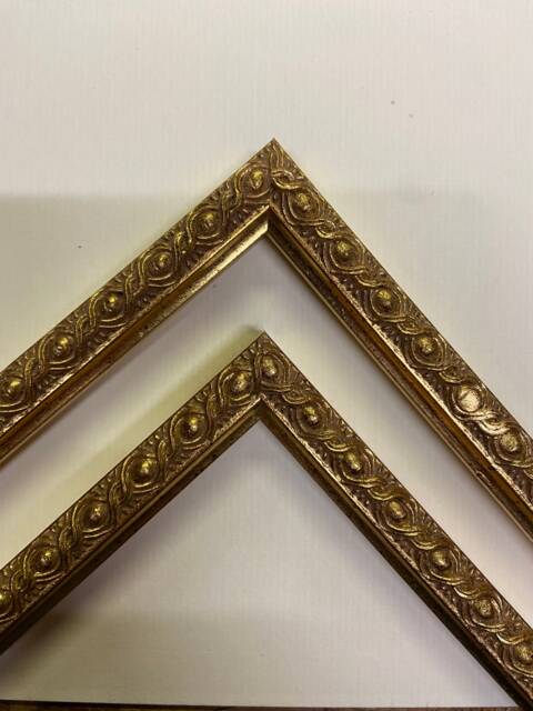 Embossed Gold Wood Photo Frame - Antique Royal Style, Handmade - image 1