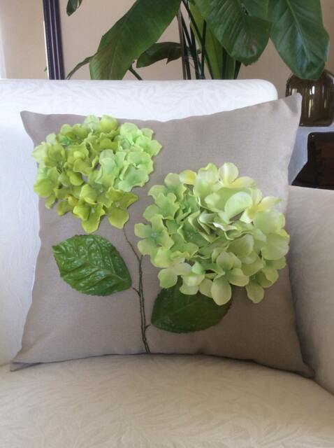 Hydrangea Outdoor Pillow Cover 3D Flower Accent - image 1