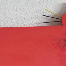 Children's Wardrobe Wood Coat Rack 3D Hooks Wall Hook Handpainted Cat - thumbnail 2