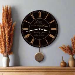 Handmade Wedding Clock With Pendulum - thumbnail 2