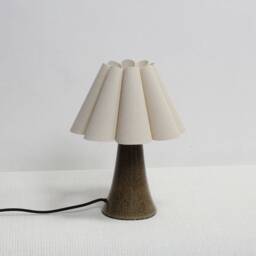Handmade Burlap Pleated Lamp With Brown Leopard Ceramic Base-5# - thumbnail 1