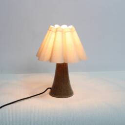 Handmade Burlap Pleated Lamp With Brown Leopard Ceramic Base-5# - thumbnail 4