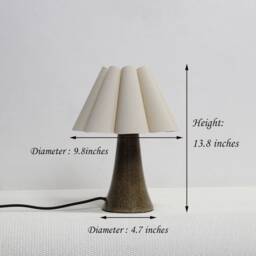 Handmade Burlap Pleated Lamp With Brown Leopard Ceramic Base-5# - thumbnail 2