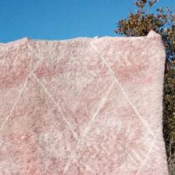 Pink Moroccan Beni Ourain Rug , Berber Carpet Genuine Wool Handmade Rug, Boho Style, Area Tapis Berbere, Teppich - thumbnail 2