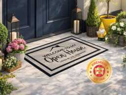Custom Realtor Doormat Gift - Open House Branding Personalised Name Website Mat - thumbnail 1