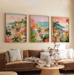 Set Of 3 Trinidad & Tobago Posters, Travel Prints, Wall Art, Caribbean Posters Set, Island Art - thumbnail 1