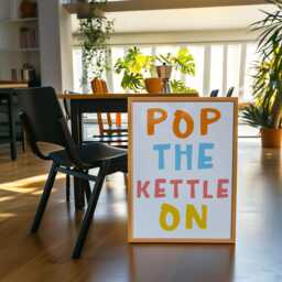 Pop The Kettle On Kitchen Print - Colorful Prints, Quirky Bold Print, Abstract Wall Art, Rainbow Art - thumbnail 3