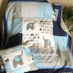 Elephant Quilt/Elephant Baby Quilt/Elephant/Elephant Blanket/Handmade Quilt - thumbnail 1