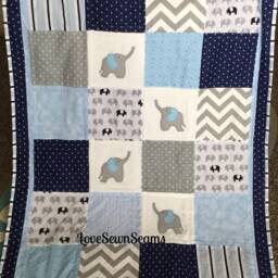 Elephant Quilt/Elephant Baby Quilt/Elephant/Elephant Blanket/Handmade Quilt - thumbnail 4