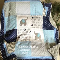 Elephant Quilt/Elephant Baby Quilt/Elephant/Elephant Blanket/Handmade Quilt - thumbnail 2