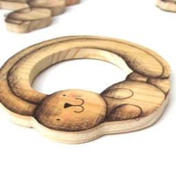 Alphabet Letter O, Wooden, Nursery Wall Art, Crib Decoration, New Baby Gift. Bunny Illustration. Eco Friendly, Recycled Wood, Unique Piece - thumbnail 2