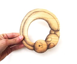 Alphabet Letter O, Wooden, Nursery Wall Art, Crib Decoration, New Baby Gift. Bunny Illustration. Eco Friendly, Recycled Wood, Unique Piece - thumbnail 1