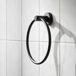 Matt Black Stainless Steel Bathroom Accessories Towel Ring Toilet Roll Holder Stand Robe Hook - thumbnail 4