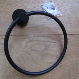 Matt Black Stainless Steel Bathroom Accessories Towel Ring Toilet Roll Holder Stand Robe Hook - thumbnail 2