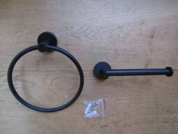 Matt Black Stainless Steel Bathroom Accessories Towel Ring Toilet Roll Holder Stand Robe Hook