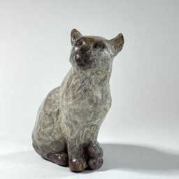 Small Bronze Cat Sculpture Cinnamon Points Kitty, Original Art - thumbnail 2