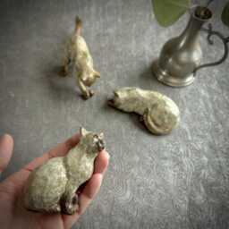 Small Bronze Cat Sculpture Cinnamon Points Kitty, Original Art - thumbnail 1