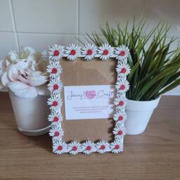 Colourful Centred Daisy Wooden Button Photo Frame 4 X 6 Inches - thumbnail 3