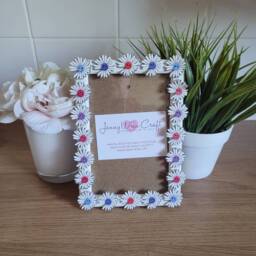 Colourful Centred Daisy Wooden Button Photo Frame 4 X 6 Inches - thumbnail 2