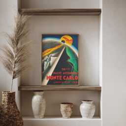 Vintage Monte Carlo Rally Poster 1931 Automobile Race Retro Wall Art Print - thumbnail 3
